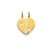 Pendentif coeur en or jaune 18 carats 750 - 17x16 mm